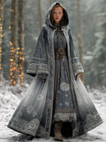 Women's Christmas White Snowflake Gradient Cape