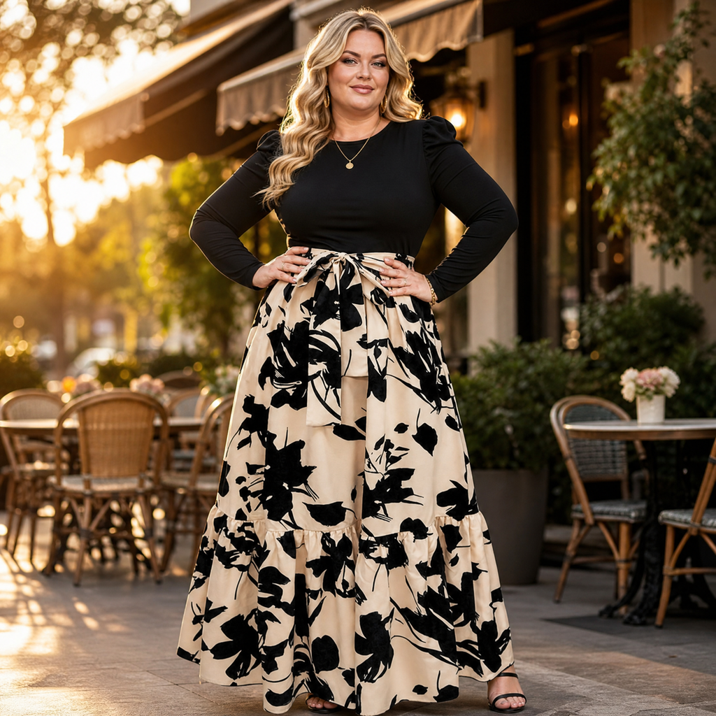 Florenza – Women's Floral Tie-Waist Maxi Dress