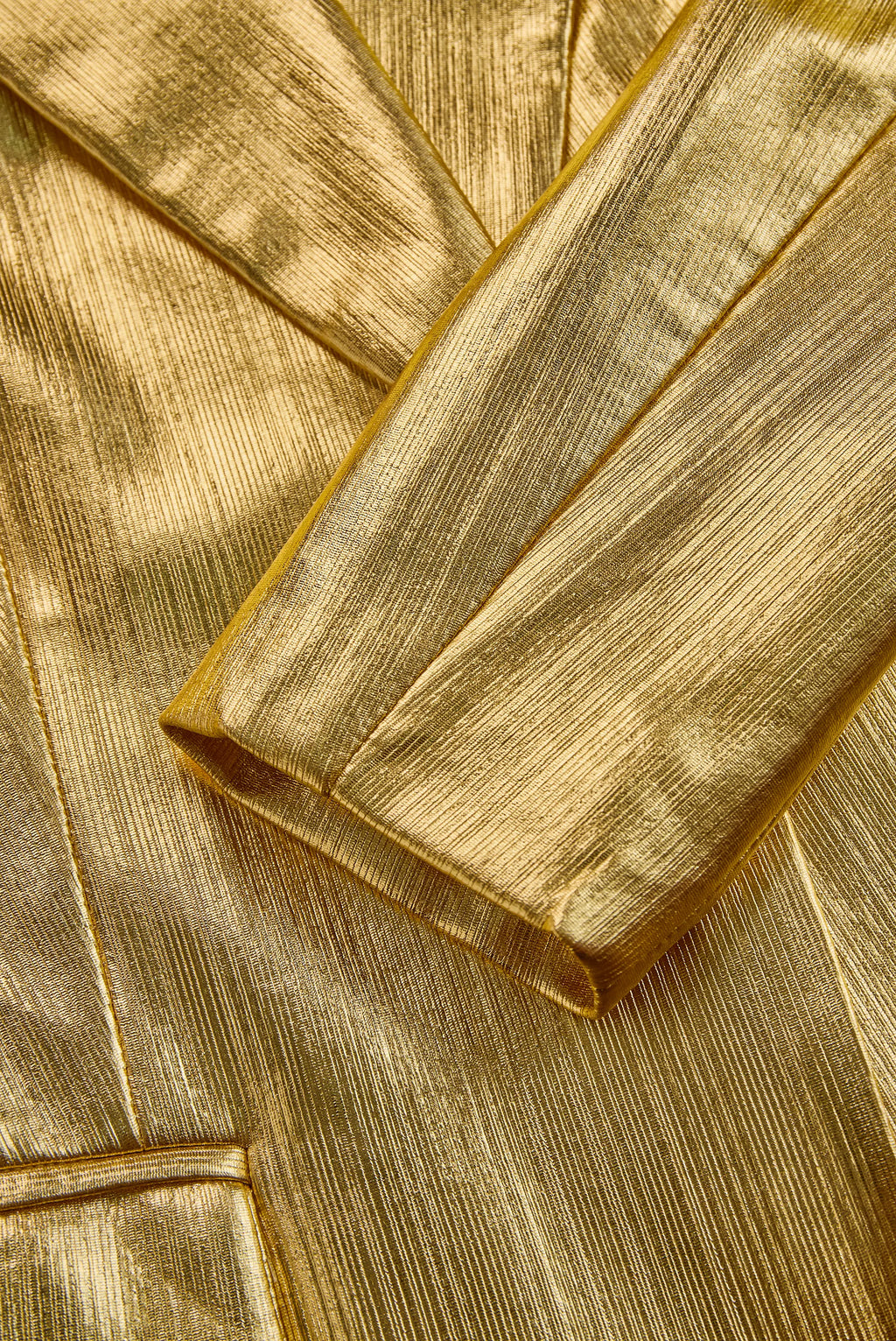 High-End Fashionable Loose Gold Pleated Suit Jacket
