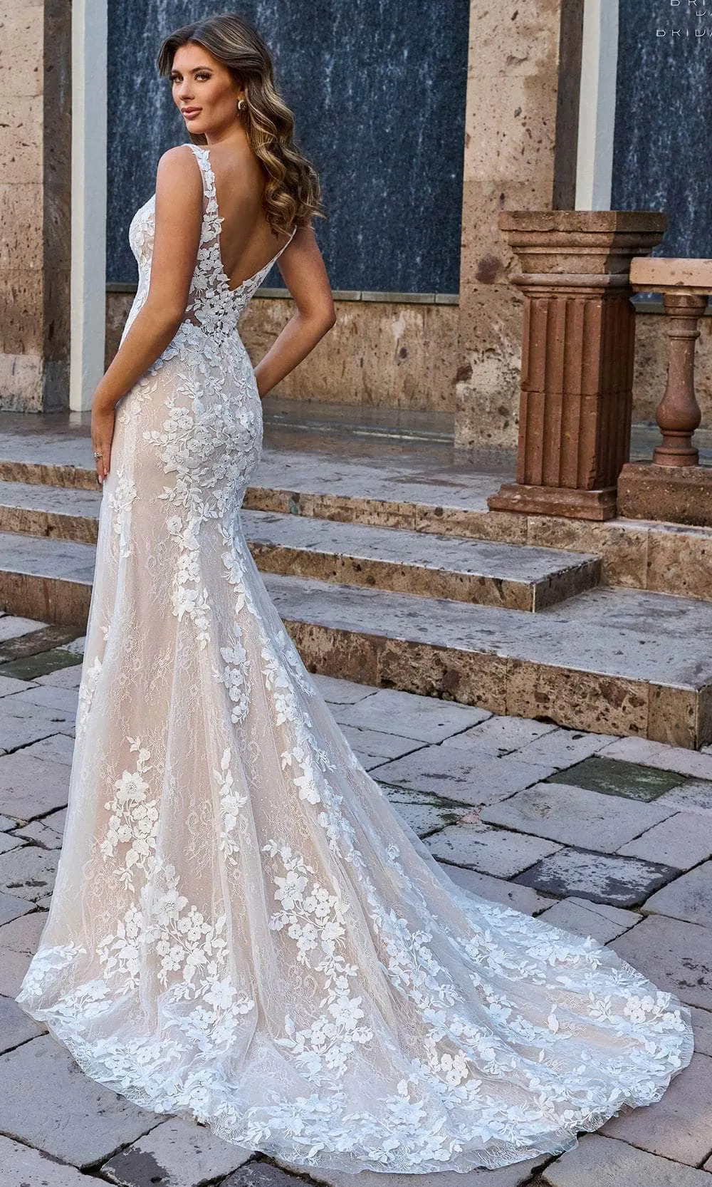 Rachel Allan Bridal RB3199 - Deep V-Neck Lace Bridal Gown