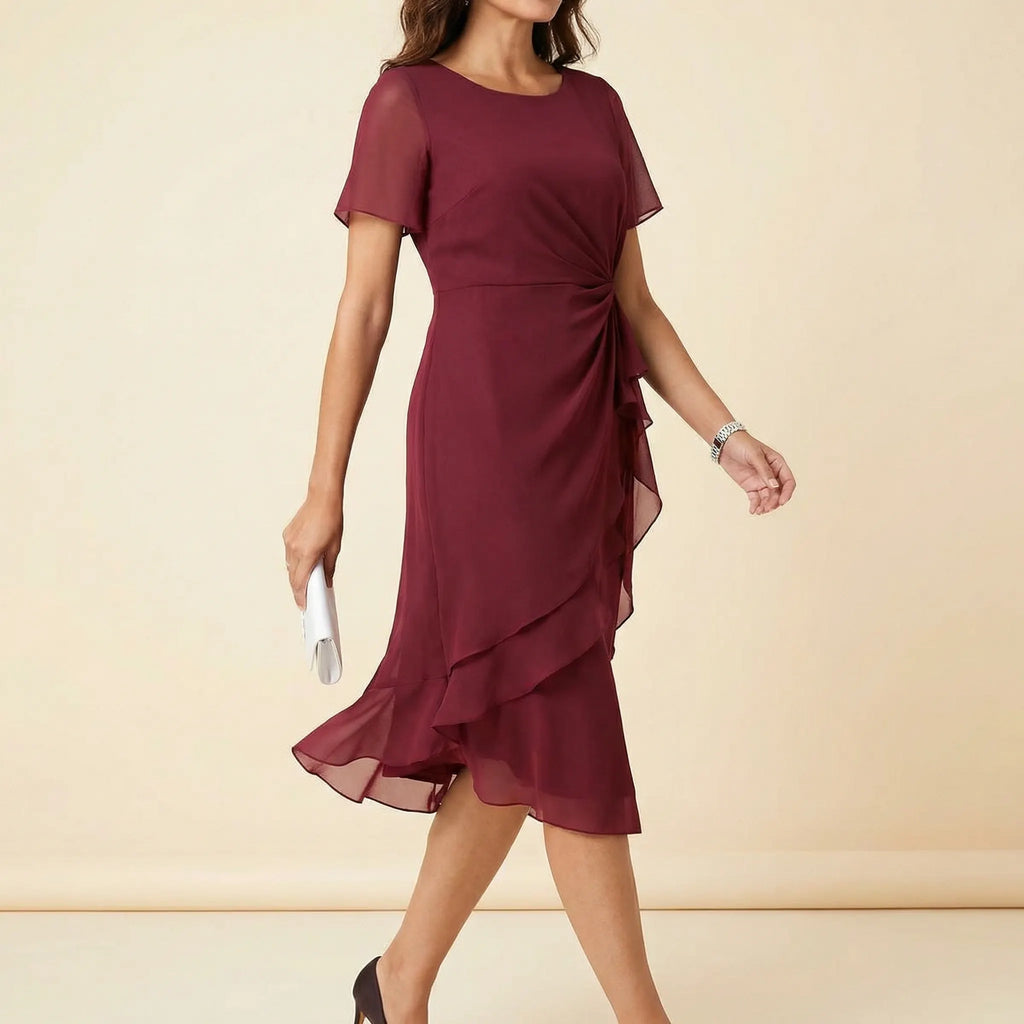 Velara – Women's Gathered Twist-Waist Dress