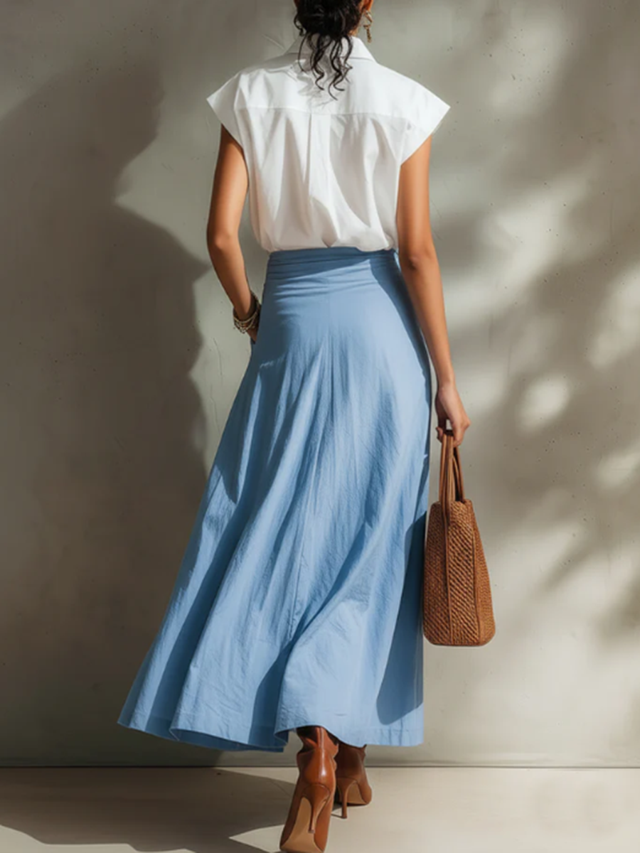 Elegant Artistic Cut Floral Embellishment Skirt
