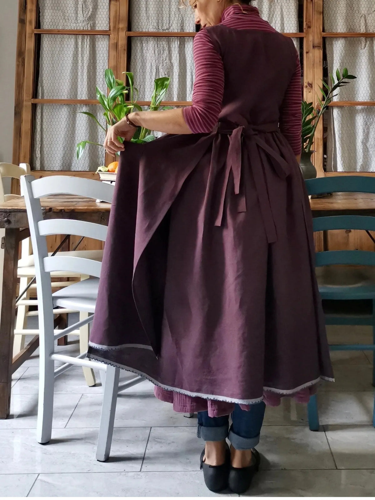 Plum Colored  Apron