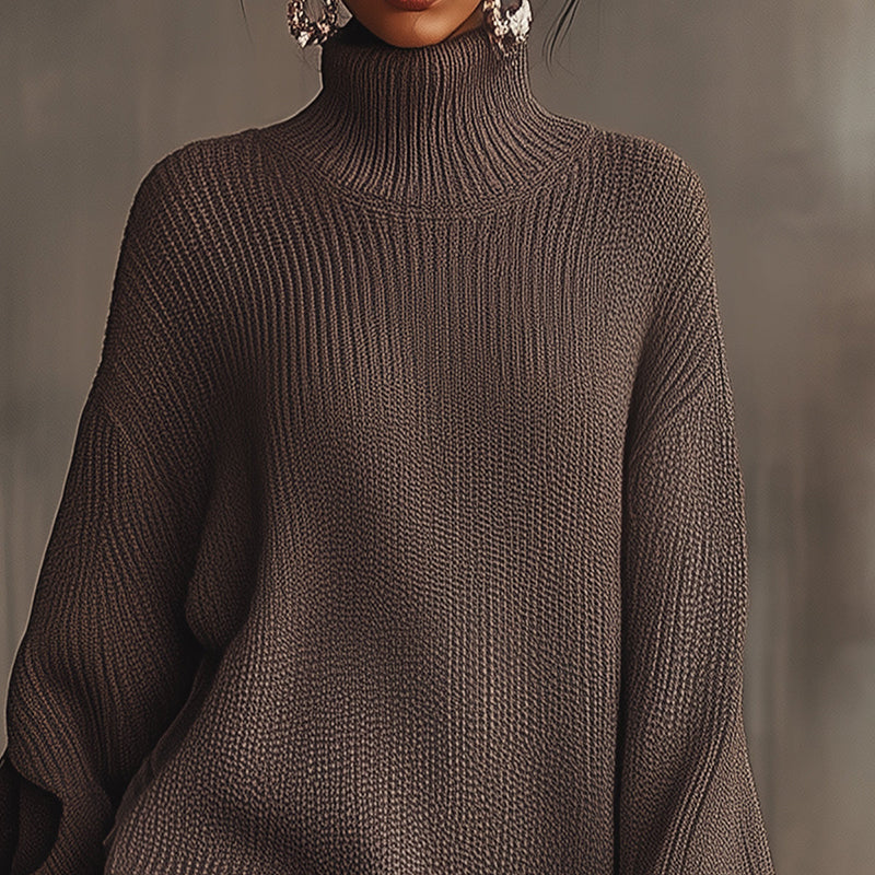 Winter Coquette Ribbed Knit Lace Ruffle Sweater Dress