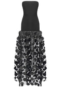 Strapless A Line Maxi Dress Black