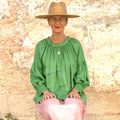 Runaway Bicycle Astrid Silk Blouse – Oversized Gathered Handwoven Silk Top