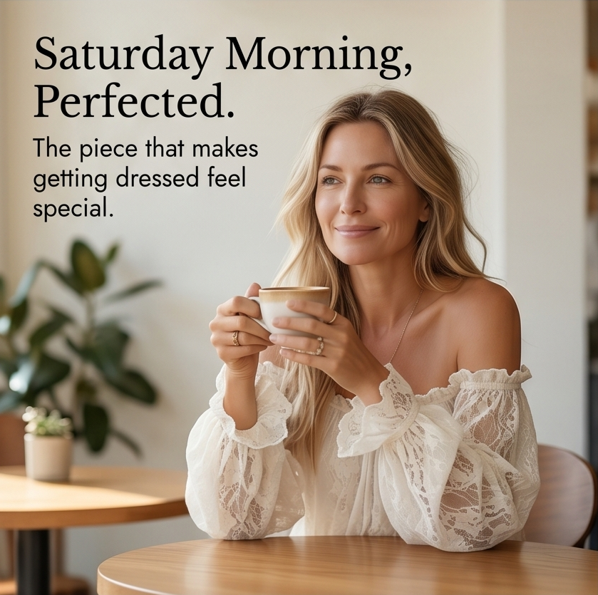 Veluna - Off-Shoulder Lace Blouse with Bell Sleeves