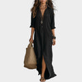 Boho Button-Front Maxi Dress