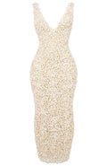 Floral Midi Dress Ivory