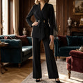 Selvana – Leopard accent blazer and pants set