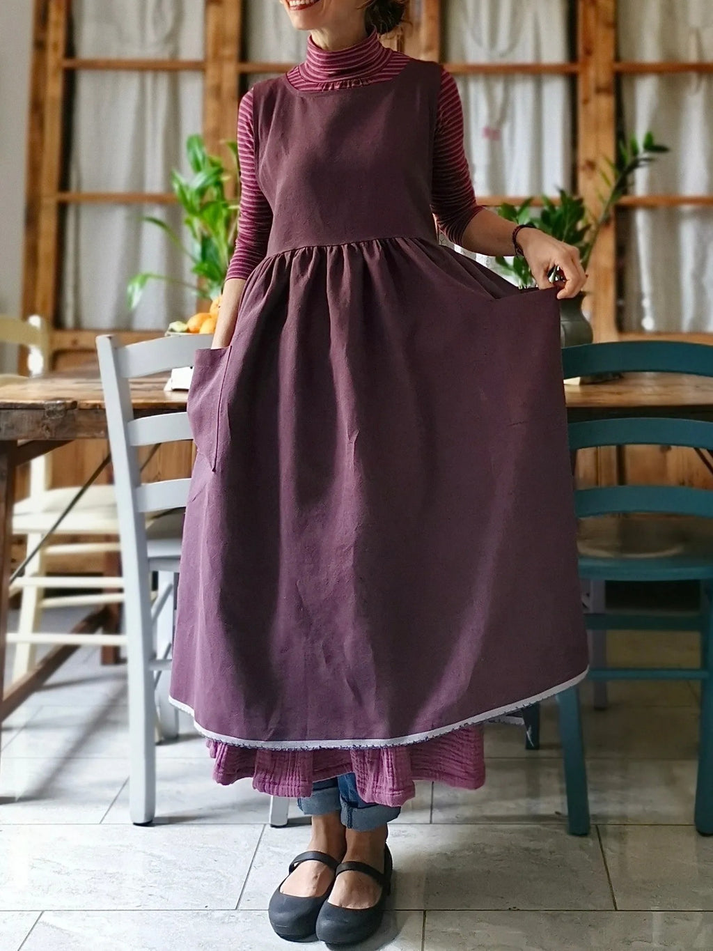 Plum Colored  Apron