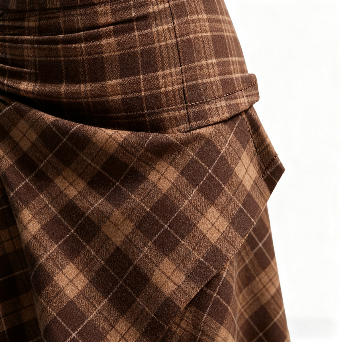 Outdoor Retro Style Misfit Design Plaid Skirt