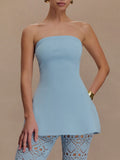 Elegant Bandage Knit Strapless Top