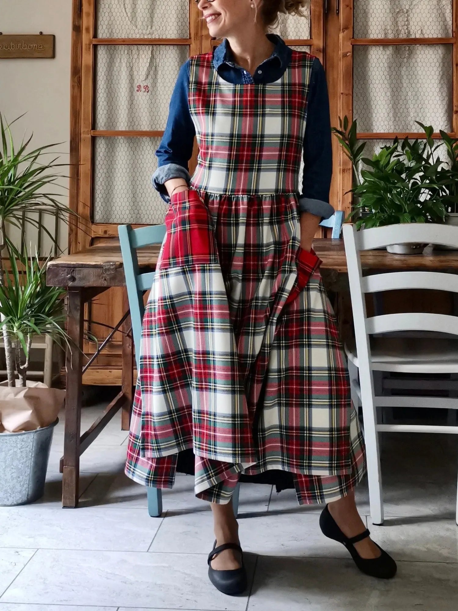 Patchwork Tartan Apron - 4