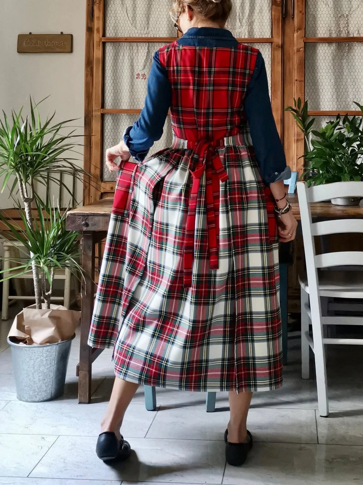 Patchwork Tartan Apron - 4