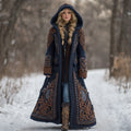 Women's Vintage Viking Celtic Knot Knit Long Sweater Jacket