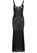Backless Sparkly Maxi Dress Black