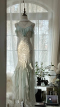Vintage Evening Dresses, Sleeveless Long Party Gowns  25517