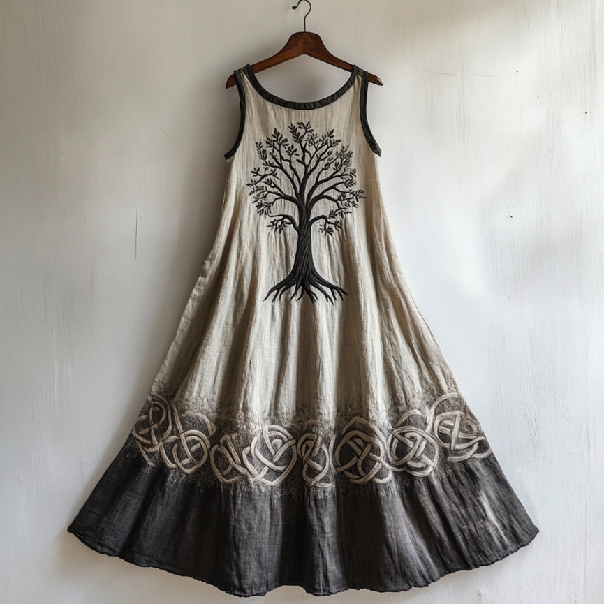 Viking Life Of Tree Celti Art Linen Tank Dress