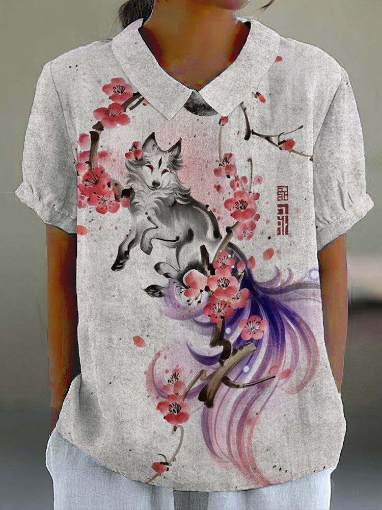 Stylish Fox Art Pattern Women's T-Shirt