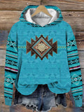 Boho Geometric Print Pullover Sweatshirt