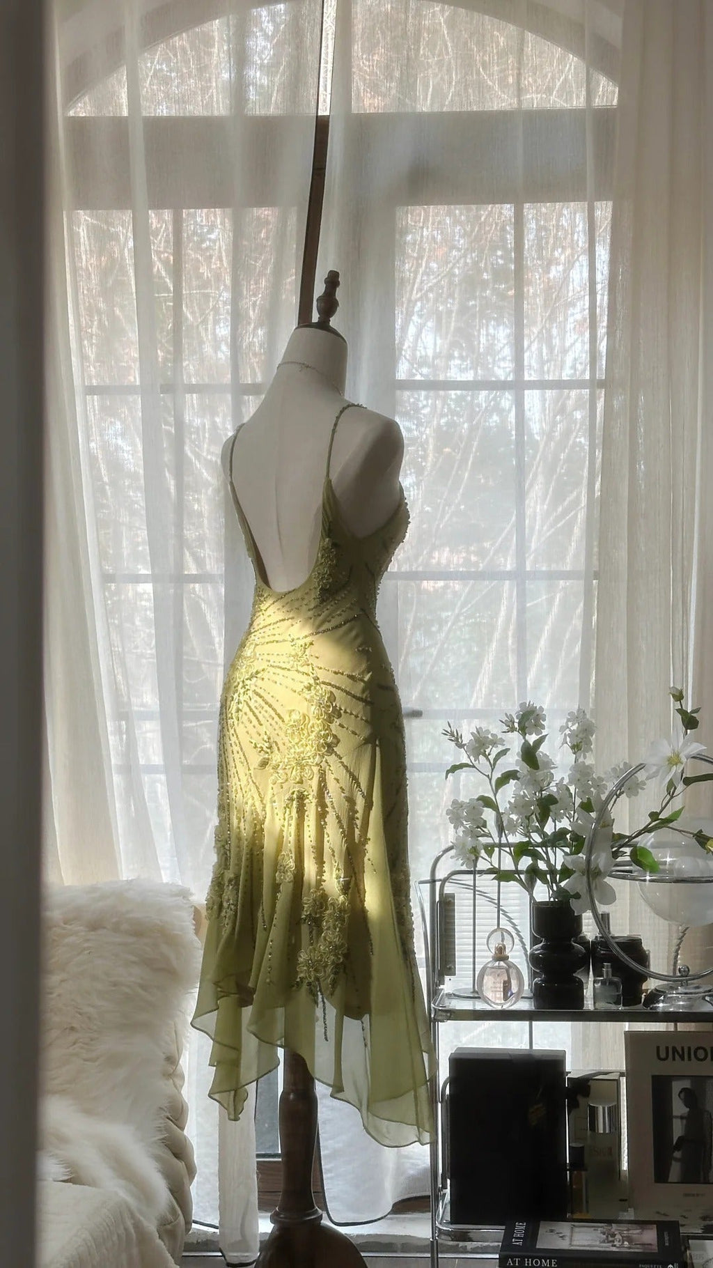 Vintage Evening Dresses, Sleeveless Green Party Gowns  25516