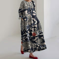 Vintage Japanese Art Print Midi Dress