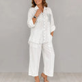 Solencia – Shimmer Pocket Shirt and Wide-Leg Pants Set
