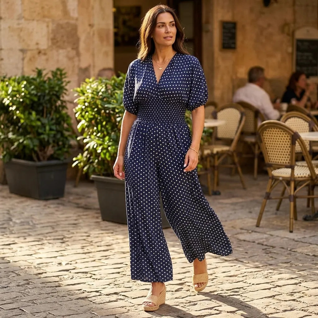 Lunessa – Women's Polka Dot Wide-Leg Jumpsuit