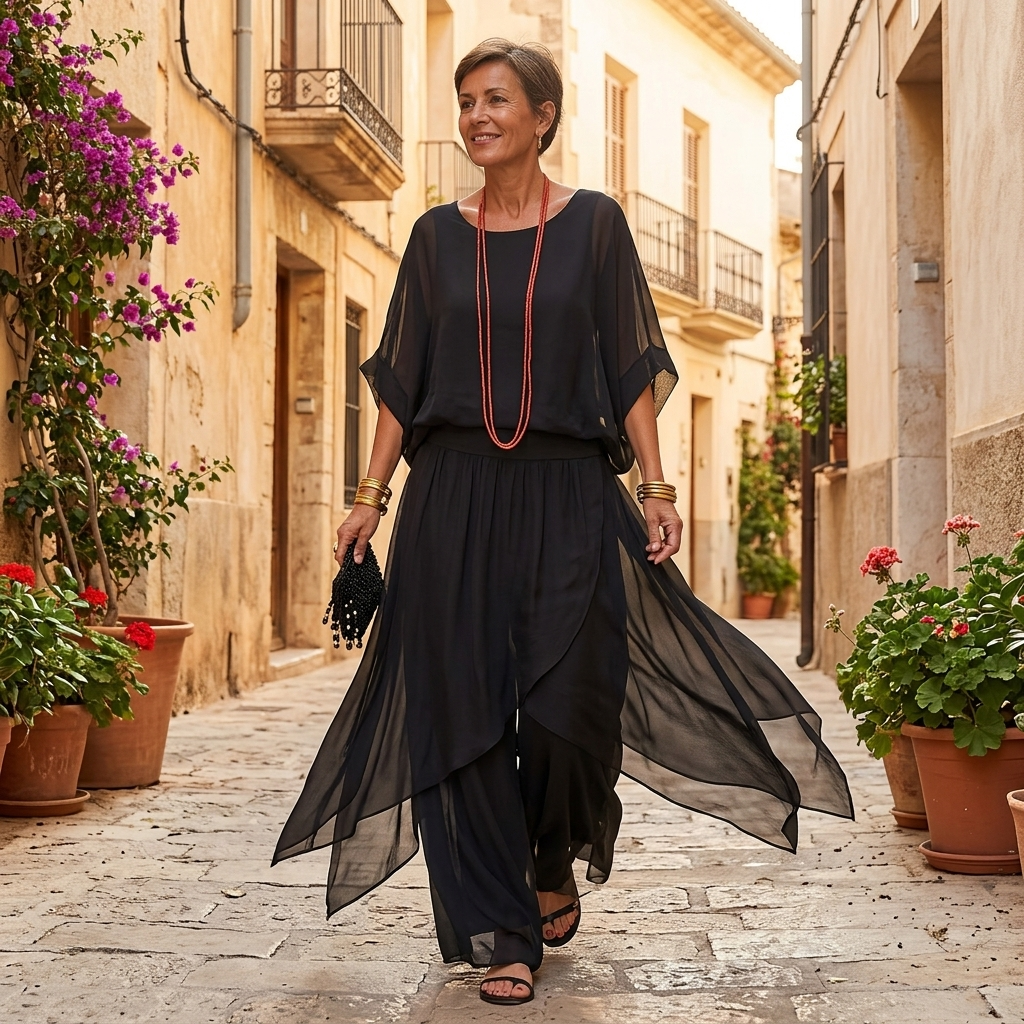 Vivara – Women's Flowy Chiffon Two Piece Set