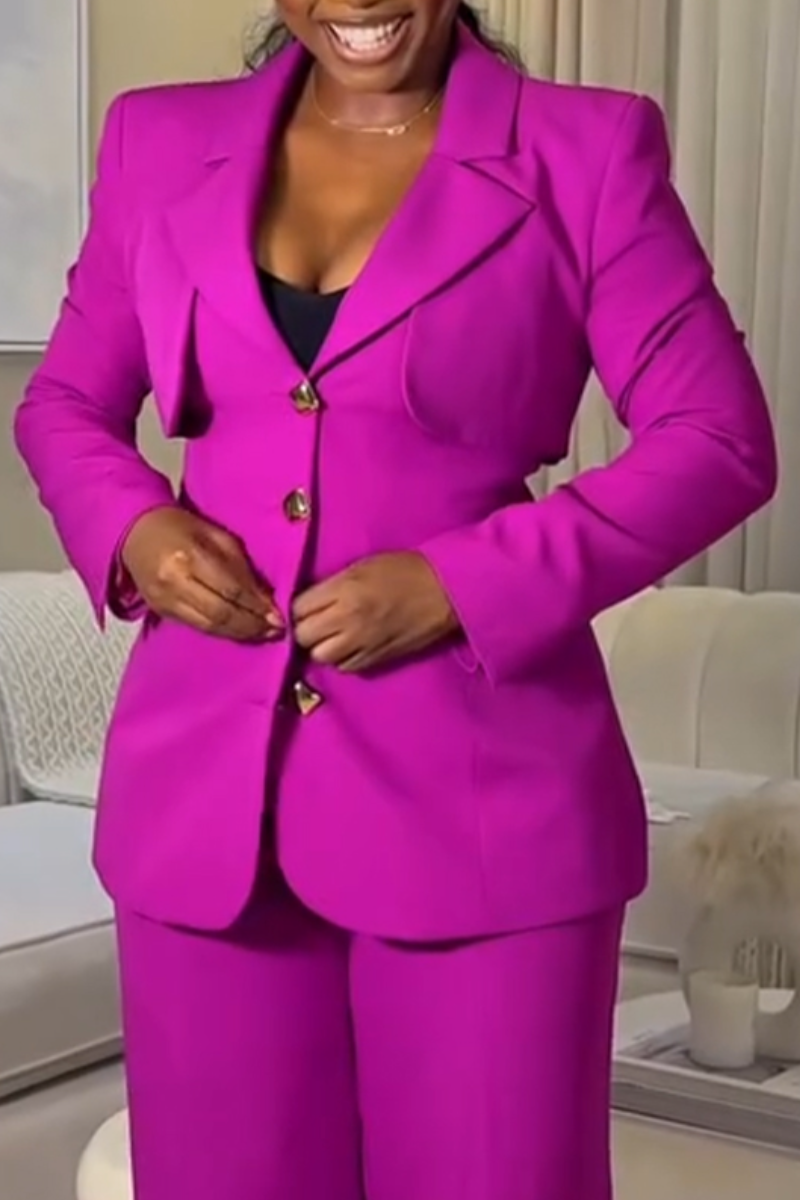 Women Collar Jacket + Pants Temperament Commuting Suit