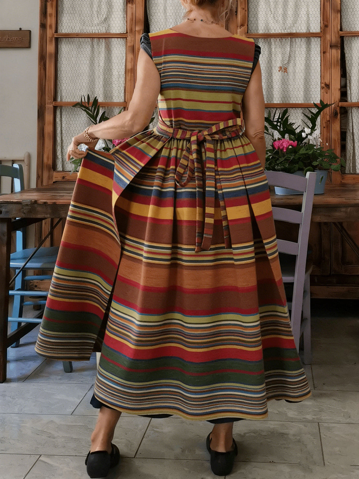 Vibrant Multi-Stripe Apron