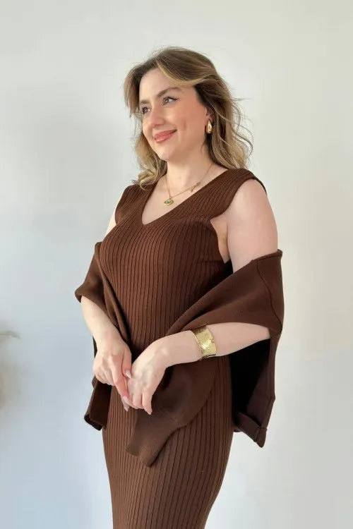 Short Sweater Knit Dress Set