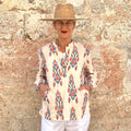 ApuntoB Blouse N. 80 – Italian Lightweight Cotton Split-Neck Blouse with Pockets