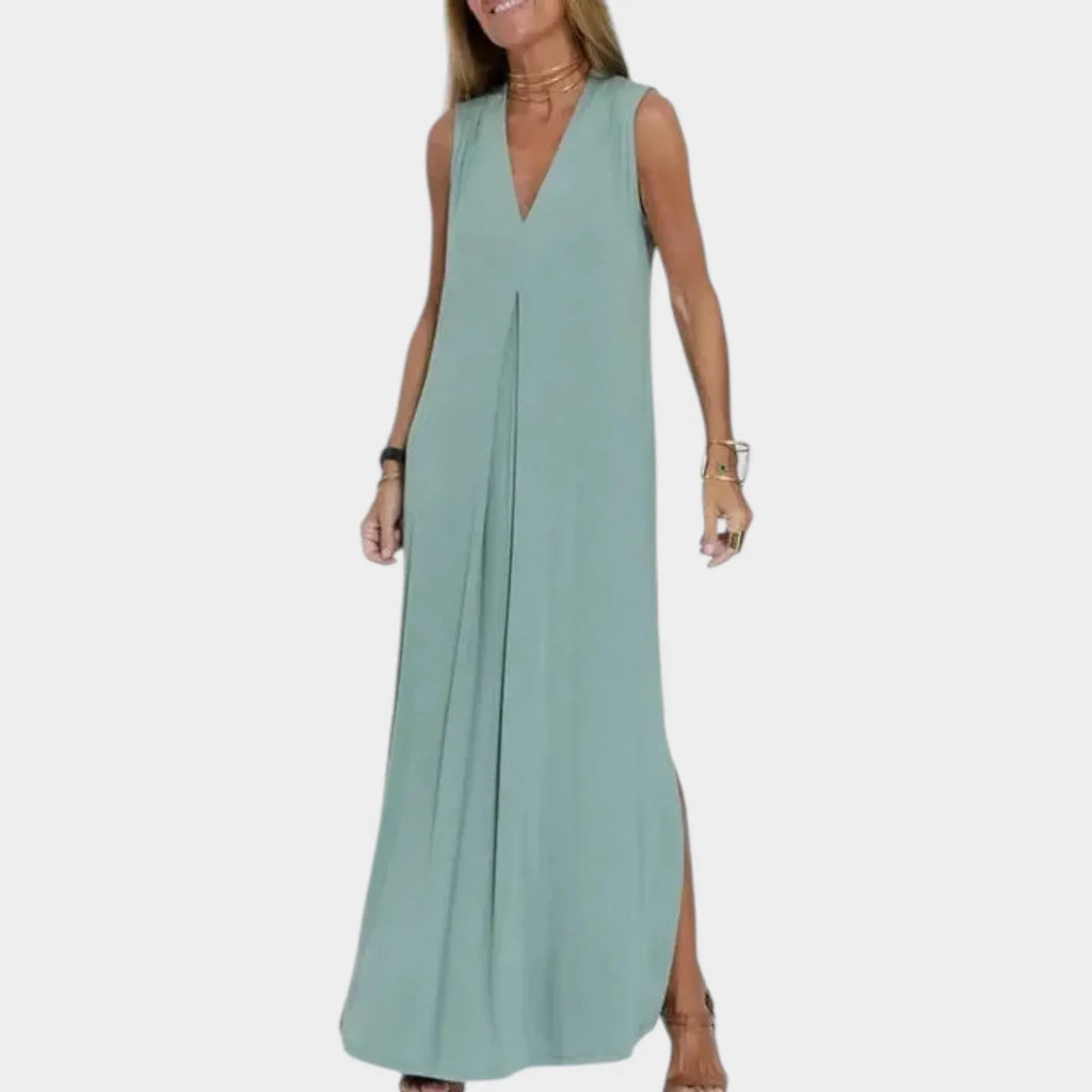 Relaxed V-Neck Maxi Dress