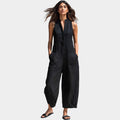 Sleeveless ButtonâFront Jumpsuit