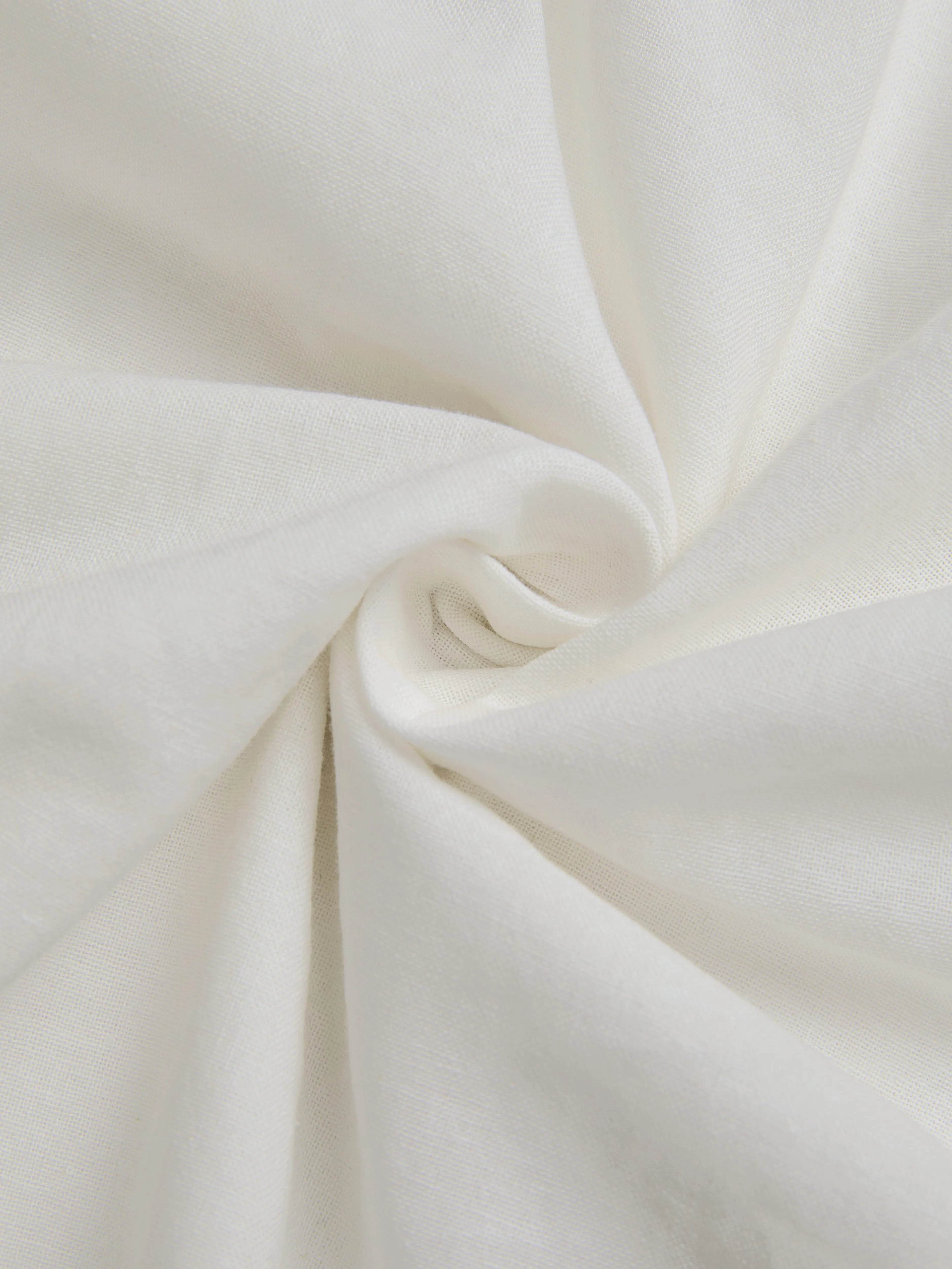 Cotton Shirt, Short Sleeves, Lapel Collar, Button Design, French Vintage, White