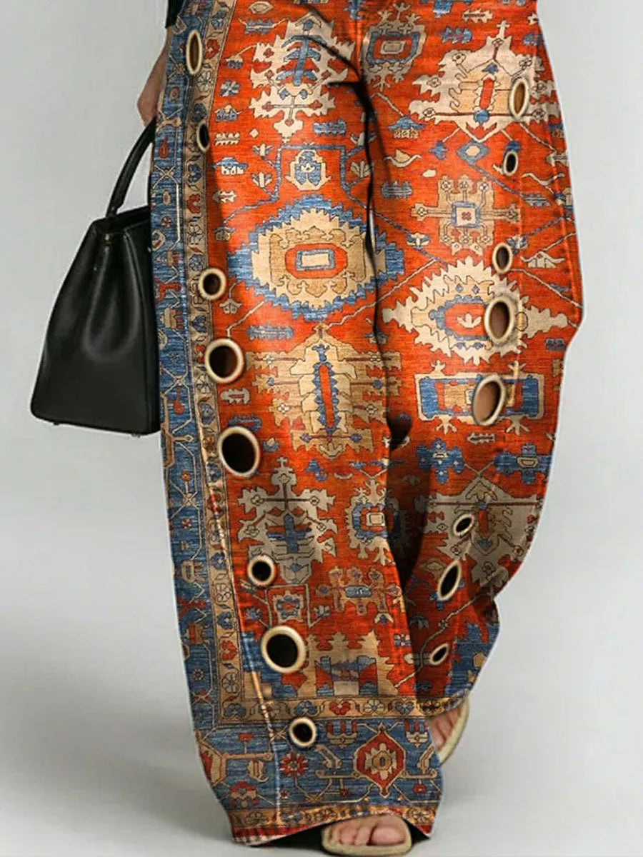 Women's Hippie-style Print Casual Fashion Cutout Jeans