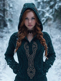 Vintage Norse Celtic Cozy Chunky Hooded Sweater