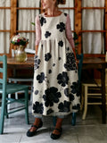 Black Ink Floral Patchwork Apron
