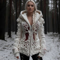 Women's Viking Tree Of Life Cable Knit Zip-up Hooded Sweater