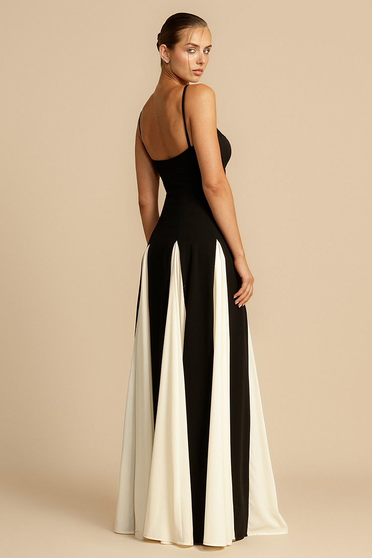 TIMELESS ELEGANCE PANELLED TULLE A-LINE SLIP MAXI DRESS