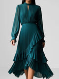 Elegant Pleated Chiffon Dress
