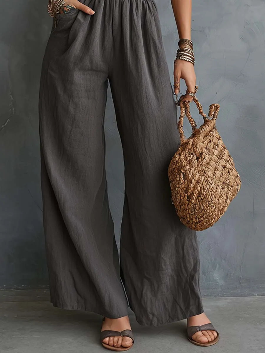 Boho Lace Halter Cotton-Linen Jumpsuit