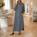 Harlowe – Gingham Button-Front Maxi Shirt Dress with Side Slits