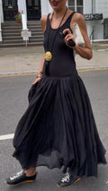 Black Tank Top & Maxi Skirt Combo Dress