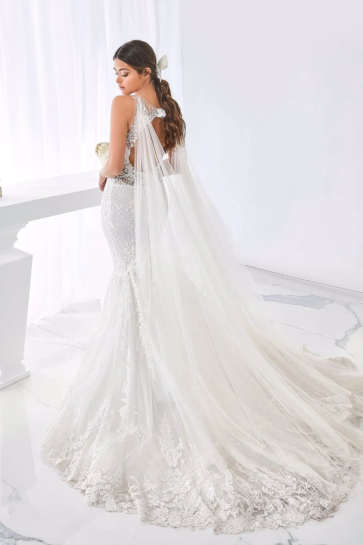 Fully embroidered wedding dress