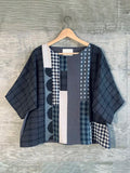Vintage Polka Dot Geometric Women's Linen T-shirt