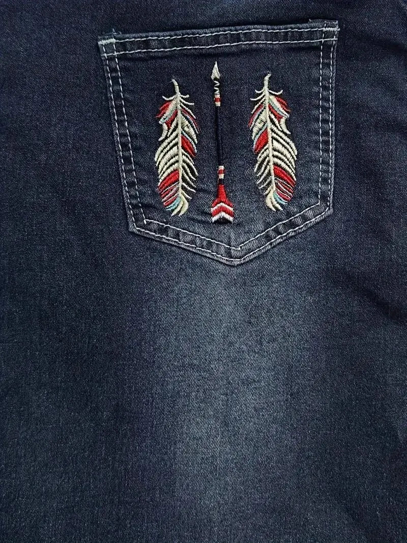 Women Wash Pocket Printed Casual Jeans