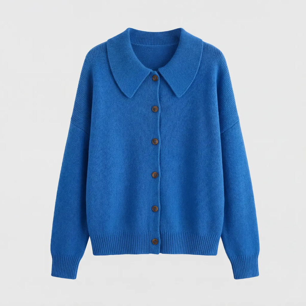 Collete – Women's Soft Knit Cardigan with Peter Pan Collar